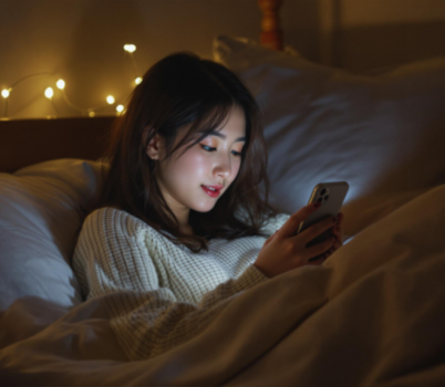 A_young_Korean_woman_looking_at_her_phone_in_bed_a-1737094912317.png width: 100%; height : 150px